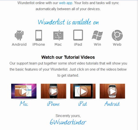 Now This Is A Good Follow Up Welcome Email Example Wunderlist