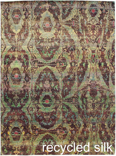 sari silk recycled rug