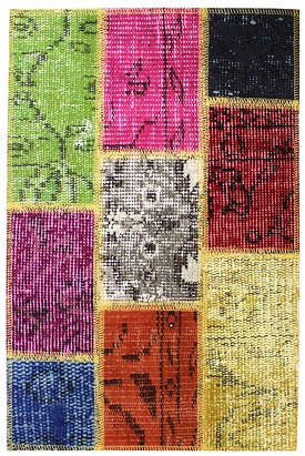 patchwork overdye contemporary modern rug sustainable home decor recycled