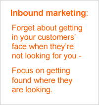 Forget about getting in your custmers' face when they're not looking for you - focus on getting found where they are looking inbound marketing quote
