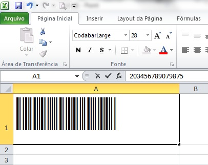 Fonte de código de barras EAN 8 e EAN 13 no
