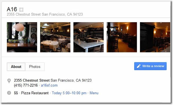google plus write review