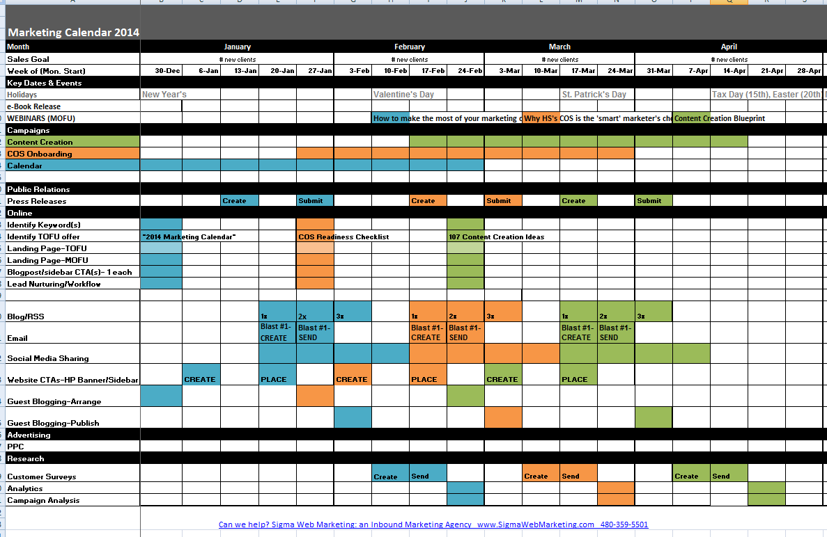 Free Download Marketing Calendar Template Programs Helperha