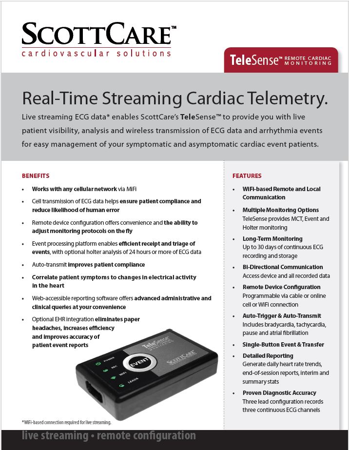 TeleSense 3-in-1 Remote Cardiac Rhythm Monitor | ScottCare