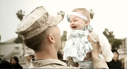 Military Dad and Baby