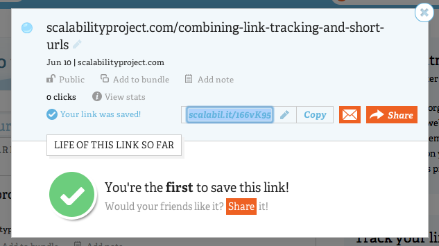 link tracking using short links