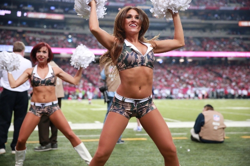 Photos: Falcons cheerleaders salute the troops