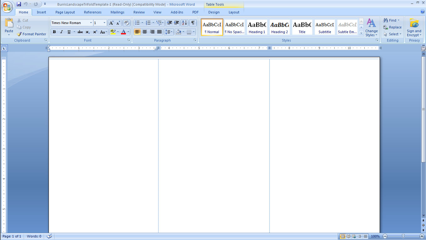 3 column brochure template word