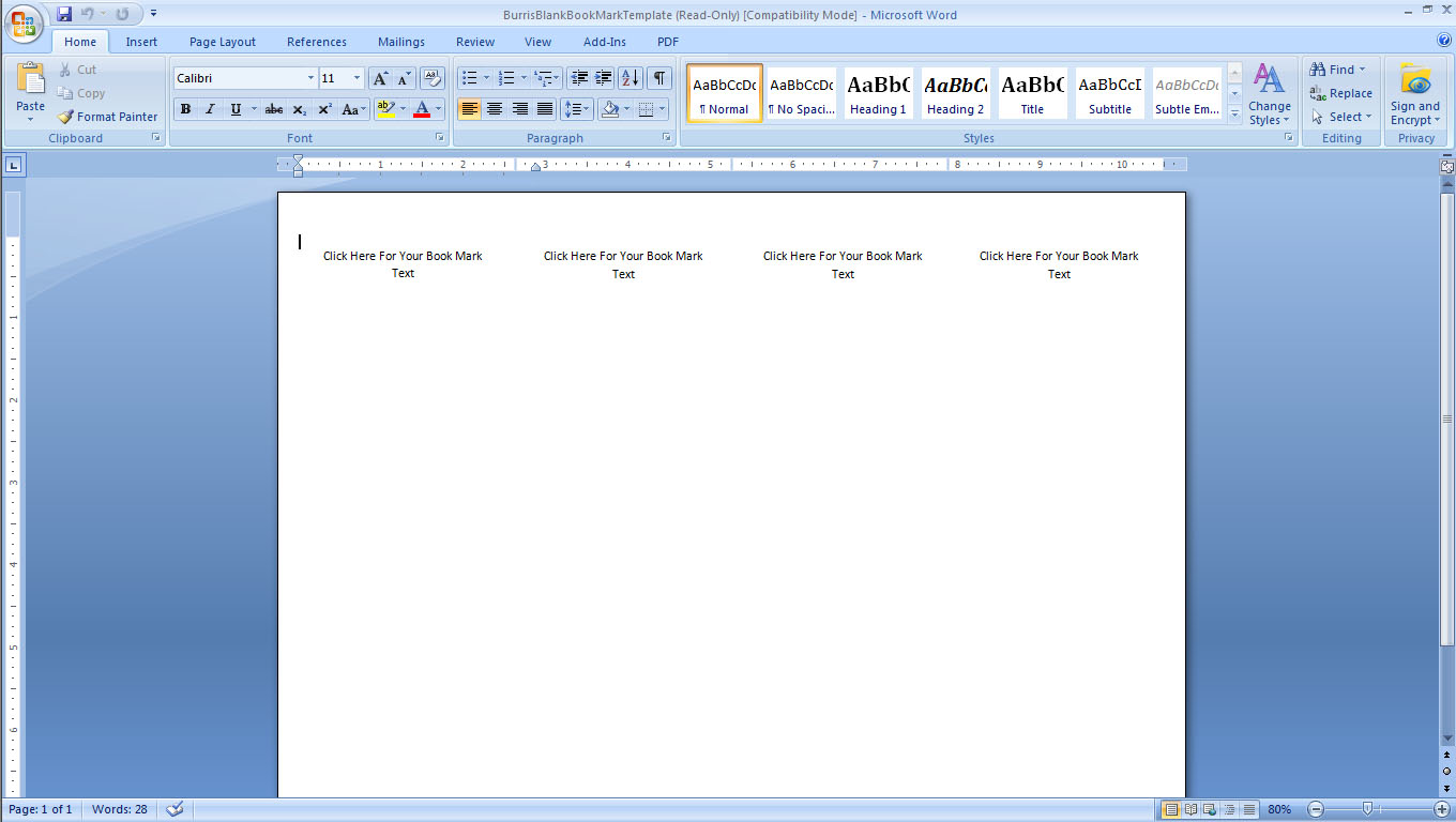 open template in word