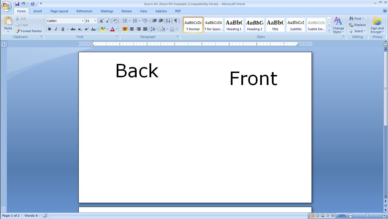 comment card template microsoft
