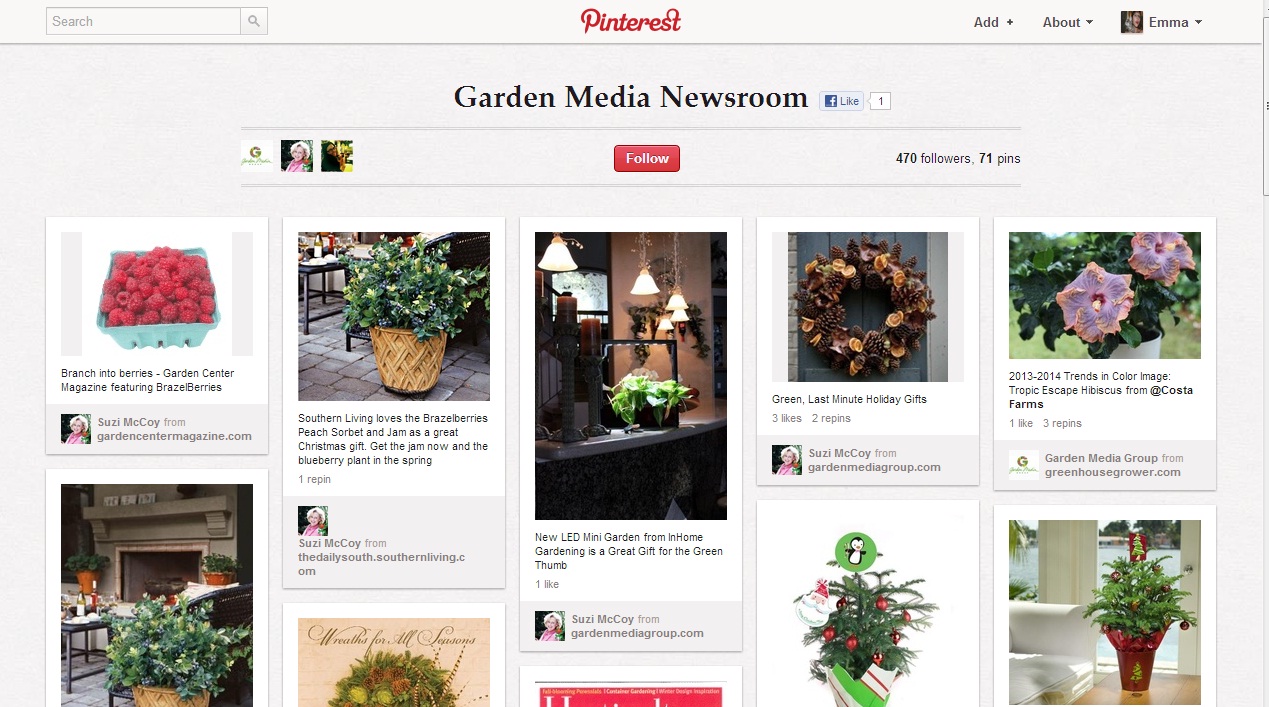 garden media group's online newsroom pinterest for business