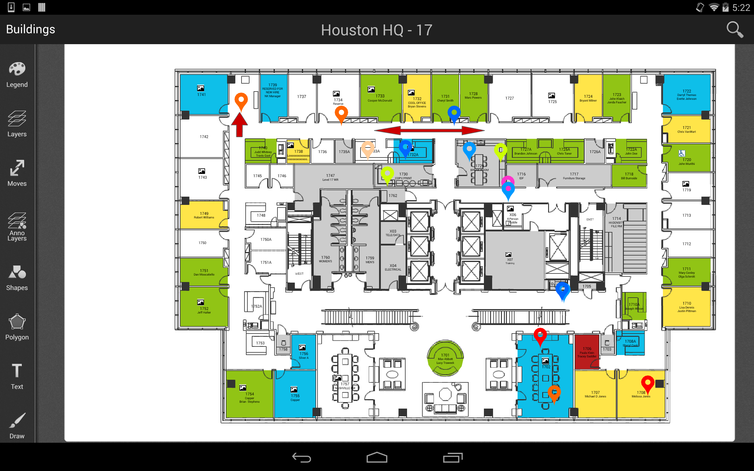 iOffice Space Manager Floor Selection