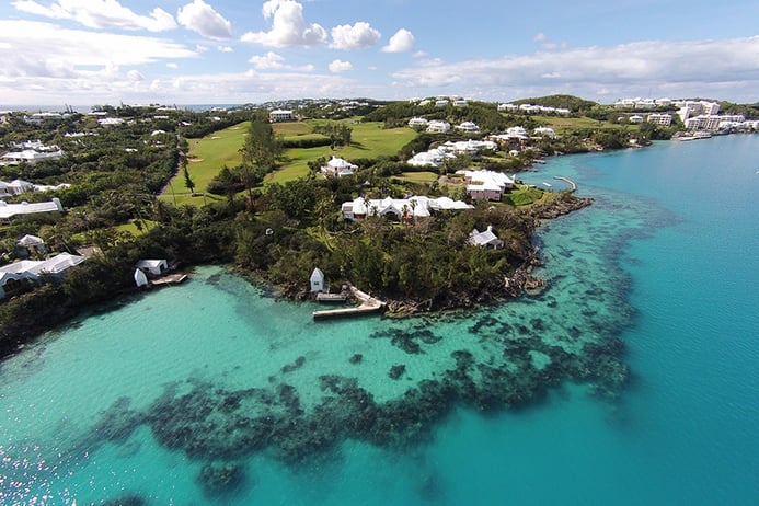 Shimmering turquoise waters and pink sand beaches are the hallmarks of Bermuda, and this Tucker’s Town estate offers immediate access to the island’s aquatic activities such as sailing—and golf. Shimmering turquoise waters and pink sand beaches are the hallmarks of Bermuda, and this Tucker’s Town estate offers immediate access to the island’s aquatic activities such as sailing—and golf.