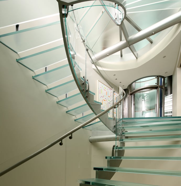 A futuristic glass elevator is the stand-out amenity of this contemporary waterfront estate in Crystal Bay, Nevada. A futuristic glass elevator is the stand-out amenity of this contemporary waterfront estate in Crystal Bay, Nevada.