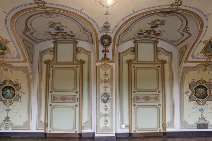 Piedmont artists Francesco Gonin and Constantino Serano were responsible for many of Castle Po’s exquisite frescoes. Piedmont artists Francesco Gonin and Constantino Serano were responsible for many of Castle Po’s exquisite frescoes.
