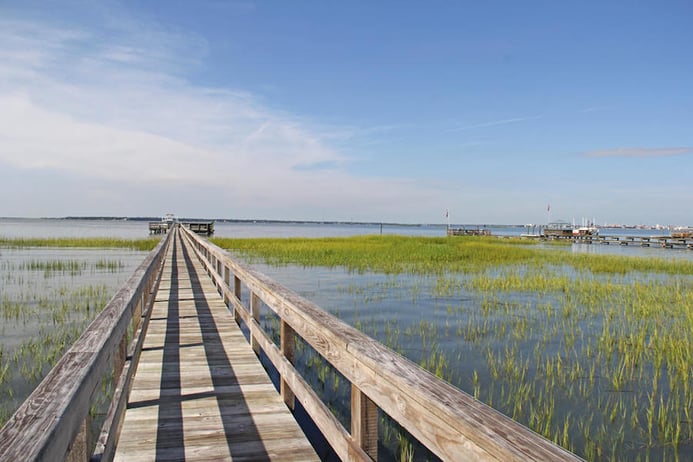 This spacious Lowcountry estate has spectacular views of historic Charleston Harbor, and its own deepwater dock, as well as a floating dock and a boat life. This spacious Lowcountry estate has spectacular views of historic Charleston Harbor, and its own deepwater dock, as well as a floating dock and a boat life.