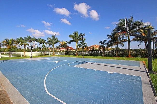 The kid-friendly amenities of this private and secure Florida estate include an arcade, playground, and lighted Air Jordan basketball court. The kid-friendly amenities of this private and secure Florida estate include an arcade, playground, and lighted Air Jordan basketball court.