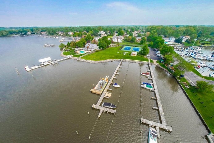 This classic Potomac property located approximately 20 miles outside downtown Washington, D.C., provides access to its community’s private marina. This classic Potomac property located approximately 20 miles outside downtown Washington, D.C., provides access to its community’s private marina.