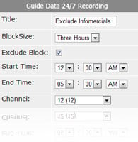 Exclude time from 24/7 recordings