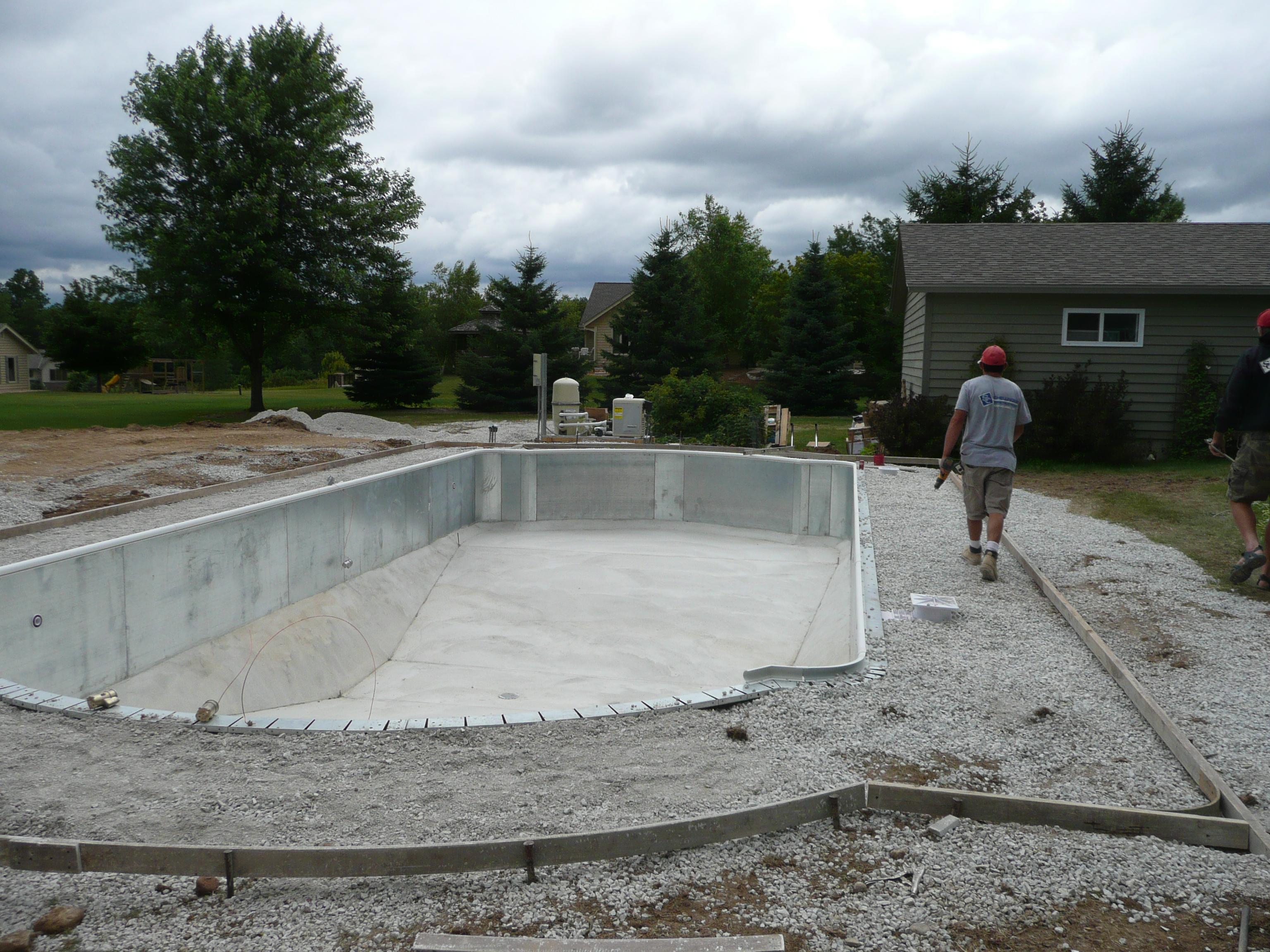 vermiculite pool mixer krete pump bottom strong bottoms pools inground vinyl water liner sand place