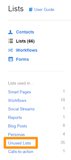 Unused Lists