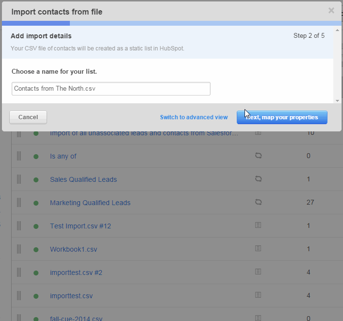 you wish to import by either clicking to browse for your file or
