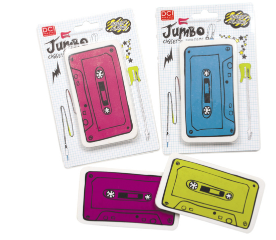 jumbo casette eraser, tape eraser, retro gift ideas