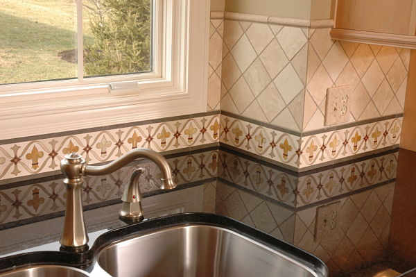hand painted kitchen border tile backsplash hand painted kitchen border tile backsplash