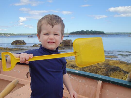 Toddler with Shovel