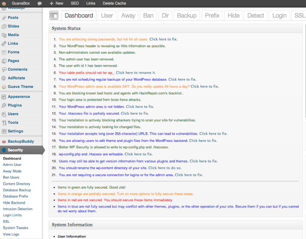 GuavaBox Custom WordPress Installation Security