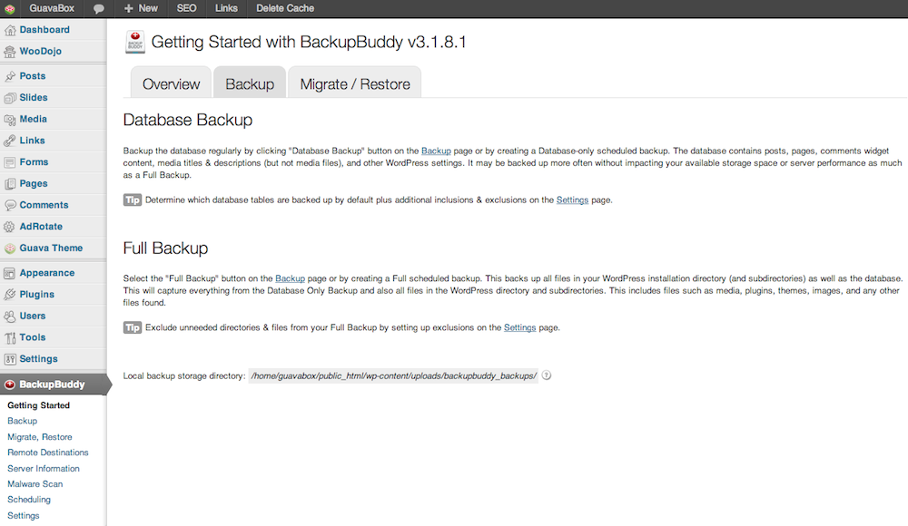 WordPress Backup & Restore Solution from GuavaBox