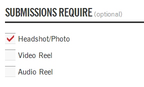 Role Options - Submission Media Requirements Role Options - Submission Media Requirements