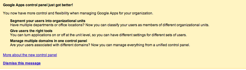 Google Apps Dashboard Changes Google Apps Dashboard Changes