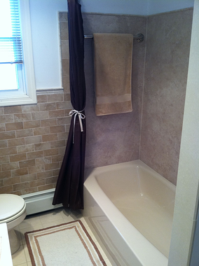 Bathtub liner with custom shower walls 