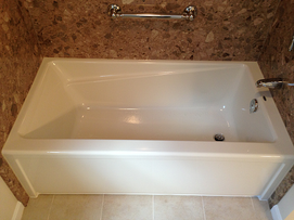 Soaking tub with custom granite walls
