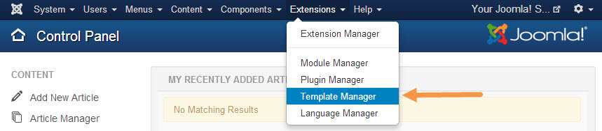 Joomlaテンプレートマネージャー