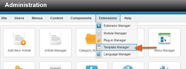 Joomlaテンプレートマネージャー