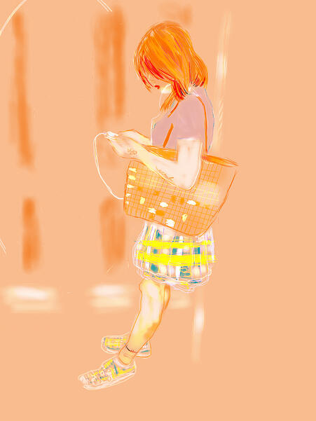 orange girl on greenline