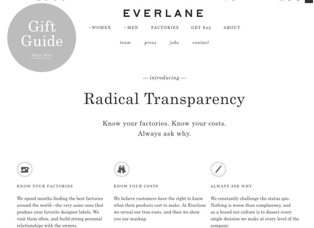 Everlane storytelling