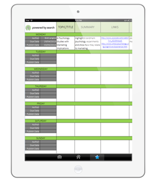 Blog Editorial Calender Blog Editorial Calender