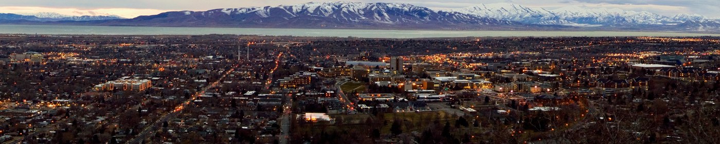 HDR Photo Copyright Tanner M. Young "Panoramic View of Provo and Utah Valley after Sunset from the Y Mountain Trailhead" by Tanner Young