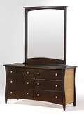 Rattan 6 Drawer Dresser with Optional Mirror