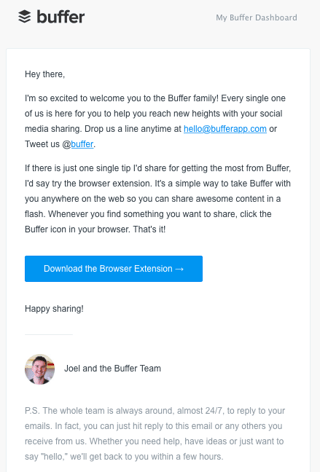 buffer welcome email buffer welcome email
