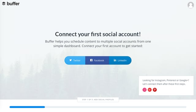 Buffer welcome page Buffer welcome page