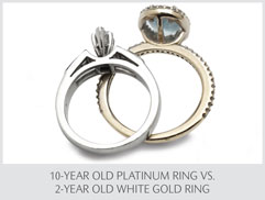 Engagement ring white gold versus platinum