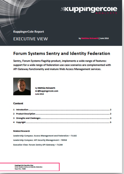 KuppingerCole-Executive-View---Forum-Sentry and Identity Federation