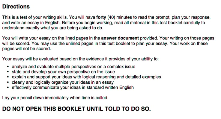 Compass essay test practice