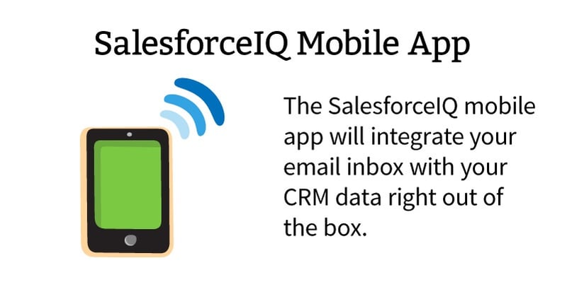SalesforceIQ connects with Gmail or Exchange email.