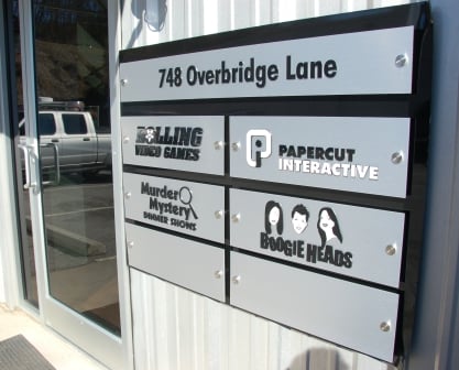 outdoor signs directory sign exterior business signage building contemporary commercial tenant metal office dimensional directional brushed acrylic 12pointsignworks logos features