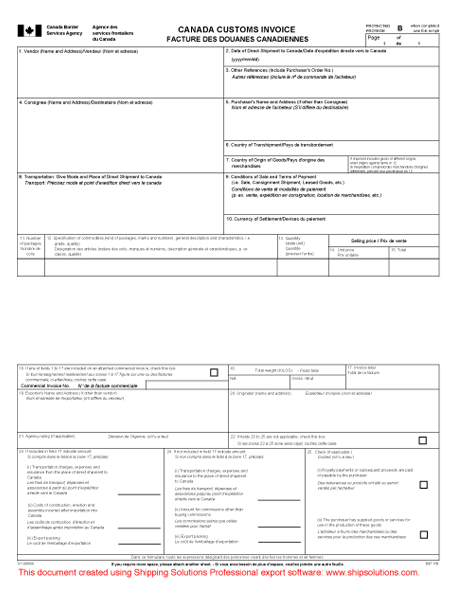 canada customs invoice template blank canada customs invoice hardhost info canada customs invoice template blank canada customs invoice hardhost info